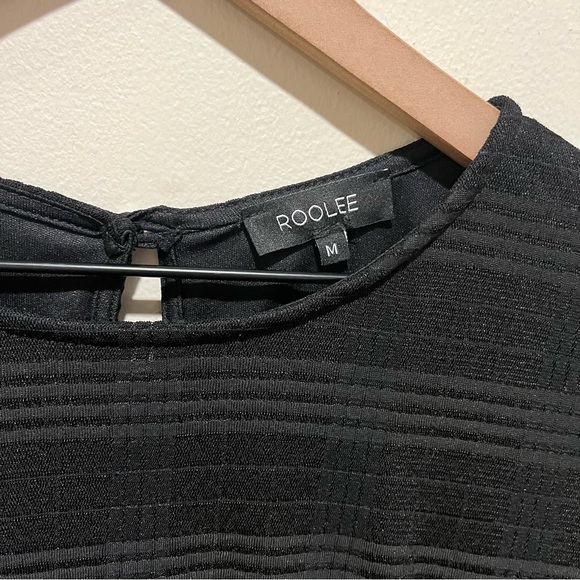 Roolee Black Long Sleeve Midi Dress with Sheer Overlay - Women’s Size Medium - Picture 3 of 7